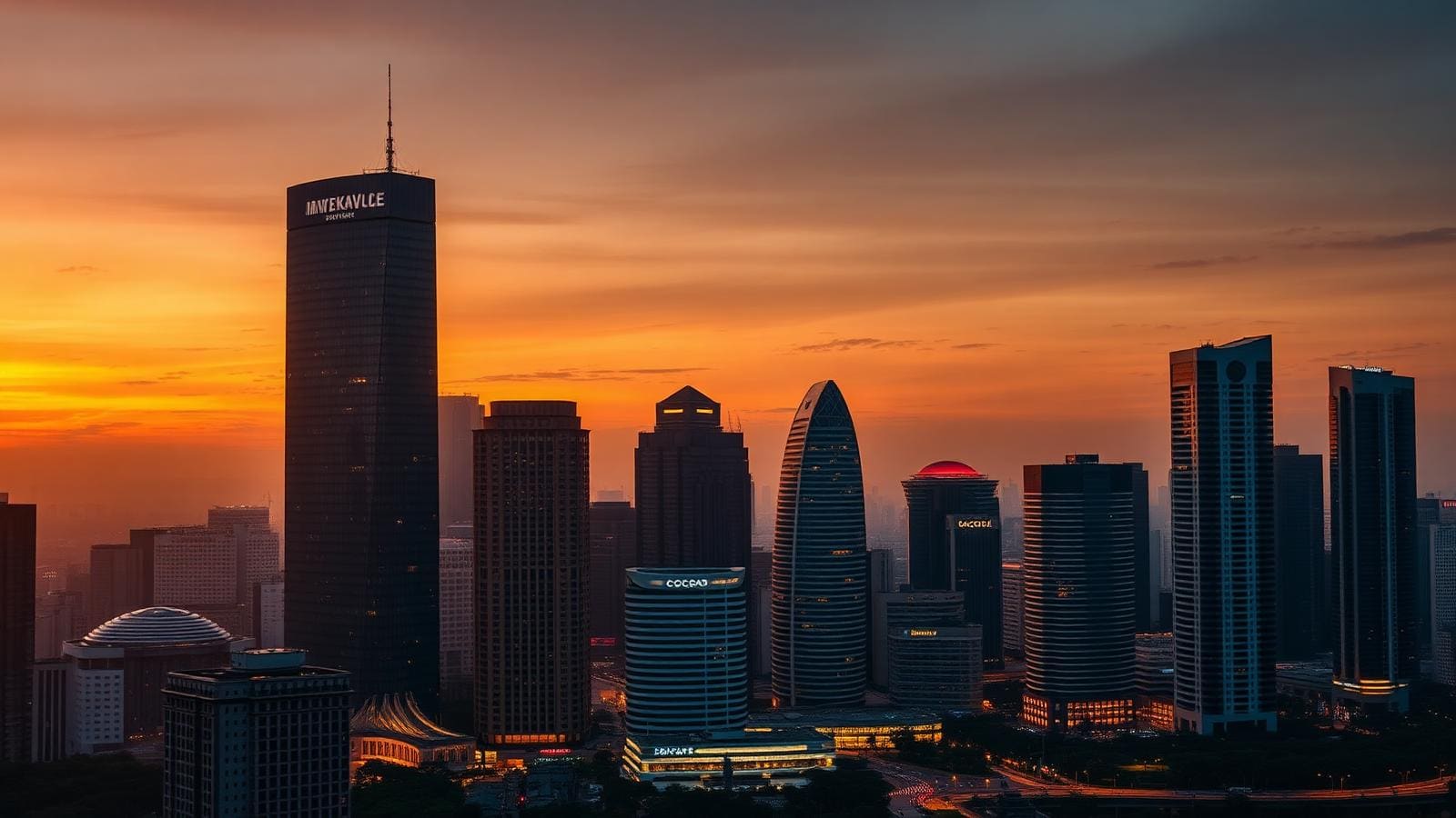 Cakrawala Jakarta saat senja